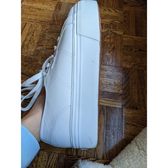 Superga white leather platform shoes, US size 7.5 - Picture 6 of 11